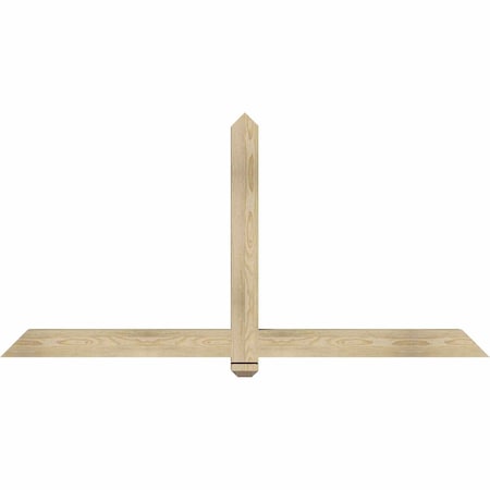 Ekena Millwork Eugene Rough Sawn Timber Gable Bracket, Douglas Fir, 72"W x 36"H x 4"D x 4"F, 12/12 Pitch GBW072X36X0404EUG00RDF